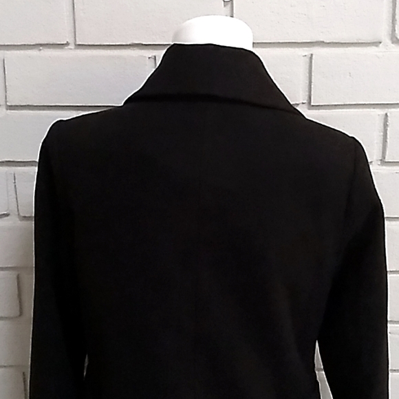 Maralyn & Me Black Lined Zip Detail Double Breasted Coat. Size Small - Picture 7 of 11